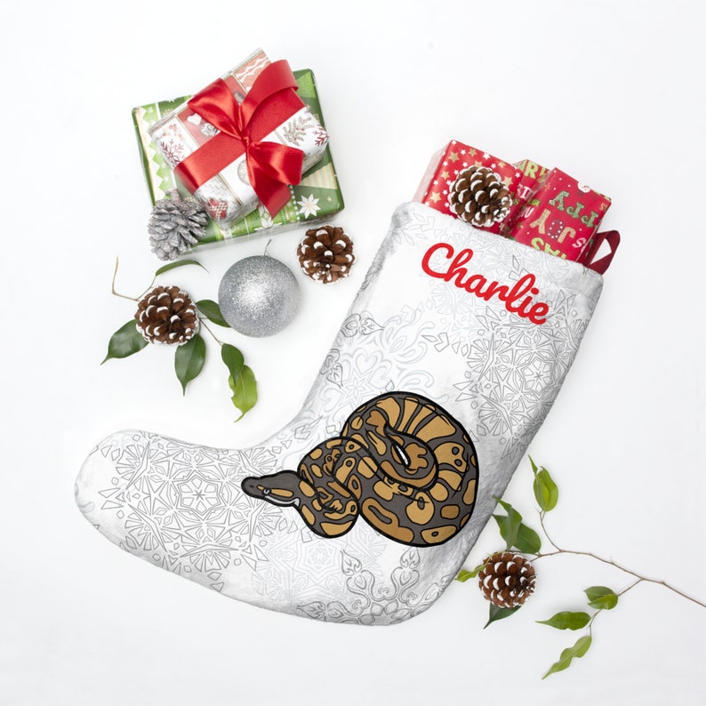 Bas en python-balle | Cadeaux Ball Python | Bas de Noël serpent personnalisé | Maman Python Boule | Cadeau des Fêtes Papa Serpent Python image 1