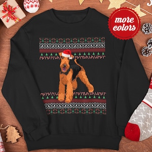Airedale Terrier Christmas Sweater | Unisex Airedale Terrier Sweatshirt | Airedale Terrier Gifts | Airedale Mom Ugly Holiday | Airedale Dad
