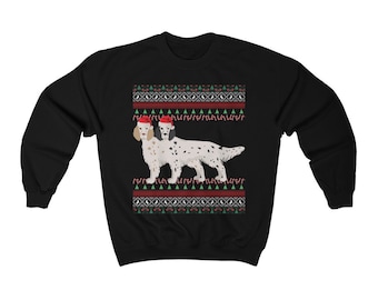 English Setter Christmas Sweater | English Setter Sweatshirt | English Setter Gifts | English Setter Mom Ugly Holiday | English Setter Dad