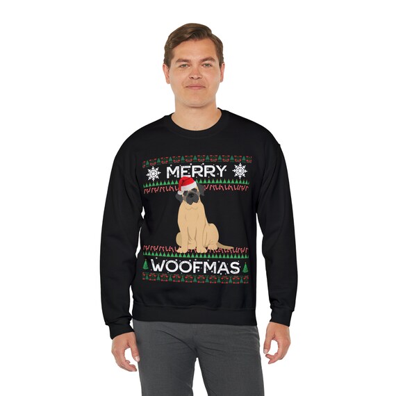 Sweatshirt Mignon Mastiff Arbre De Noël – Cadeau Pour Propriétaire De Chien, Style Vintage Et Festif - 8