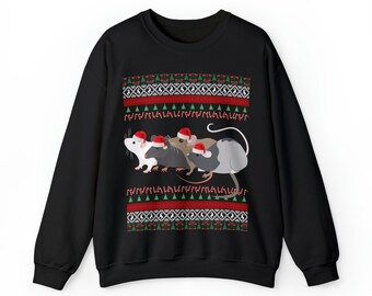 Rat Christmas Sweater | Pet Rat Gift | Fancy Rat Sweater | Pet Rat Mom Sweatshirt | Ugly Pet Rat Sweatshirt XMas | Rat Dad Holiday Present