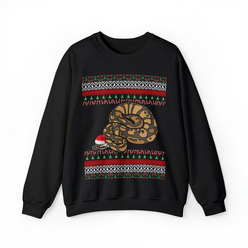 Ball Python Christmas Sweater | Ball Python Gift | Ball Python Sweater | Snake Sweater | Snake Mom Dad | Ugly Ball Python Sweatshirt XMas image 1