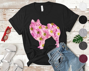 Pomeranian Shirt | Pomeranian Mom Shirt | Pomeranian Gifts | Pom Dog Flower TShirt for Her | Pomeranian Mama T-Shirt | Pomeranian Mother
