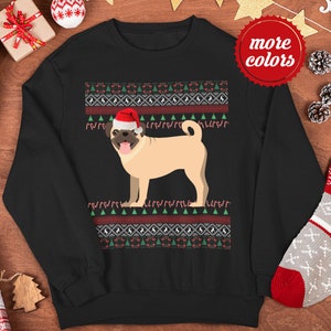 Pug Christmas Sweater | Pug Gifts | Pug Mom Sweatshirt | Unisex Pug Sweatshirt | Pug Dad Sweatshirt | Pug Mom Gift | Pug Holiday Sweater