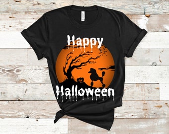 Camicia di Halloween barboncino/Camicia barboncino standard/T-shirt mamma barboncino/Papà barboncino/Regali barboncino/Costume di Halloween T-shirt barboncino Vacanza T