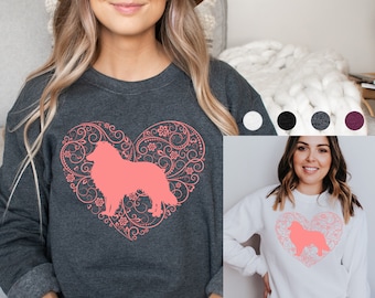 Collie-Sweatshirt | Raues Collie Mom Sweatshirt | Rauer Collie-Pullover | Collie Geschenk | Kurzhaar Collie Sweatshirt für Frauen | Collie Mama