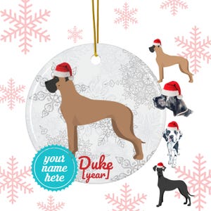 Deutsche Dogge Ornament | Deutsche Dogge Geschenke | Angepasste Deutsche Dogge Ornament Baumschmuck | Deutsche Dogge Mama Geschenk | Deutsche Dogge Dad