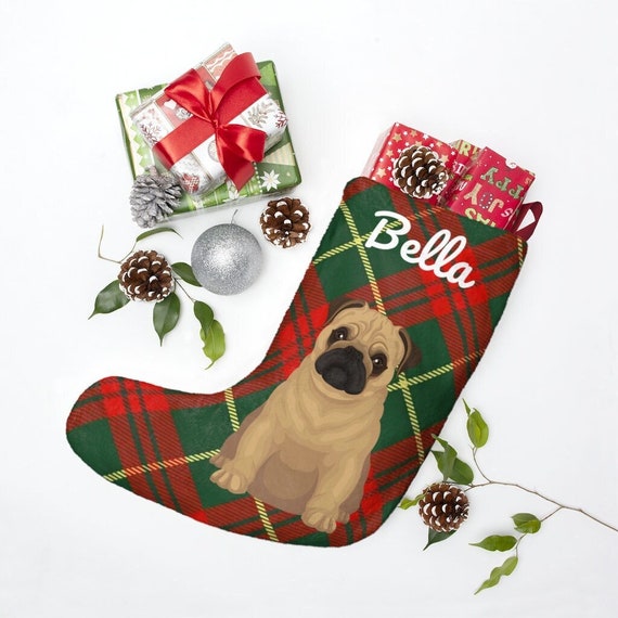 Pug Stocking Pug Gifts Personalized Pug Christmas Stocking Pug Dog Stocking Pug Mom Gift Gift for Pug Dad Pug Xmas Present Etsy