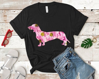 Dachshund Shirt | Dachshund Mom Shirt | Dachshund Gifts | Dachshund Flower TShirt | Dachshund Mama T-Shirt | Dachshund Mother Daisies