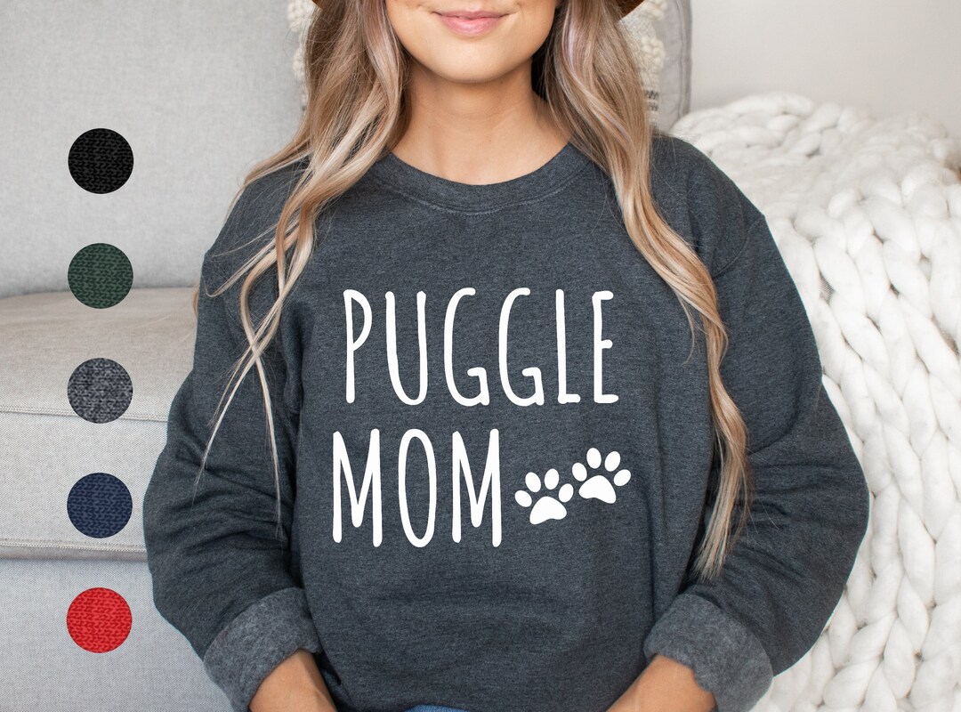 Puggle Mom Sweatshirt Puggle Sweatshirt for Her Puggle Sweater for