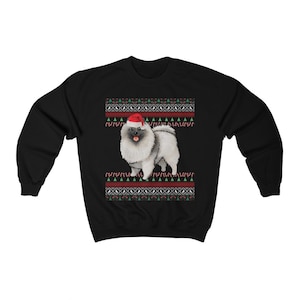 Keeshond Christmas Sweater | Unisex Keeshond Sweatshirt | Keeshond Gifts | Keeshond Mom XMas Holiday | Keeshond Dad | Ugly Keeshond Dog