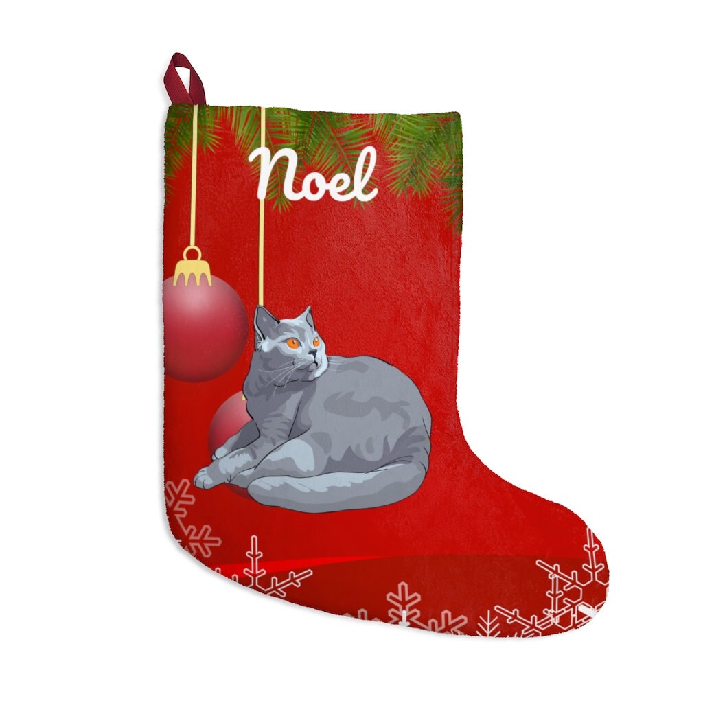 British Shorthair Stocking | British Shorthair Cat Gifts | British Shorthair Cat Christmas Stocking | British Shorthair Mom Dad XMAS Holiday