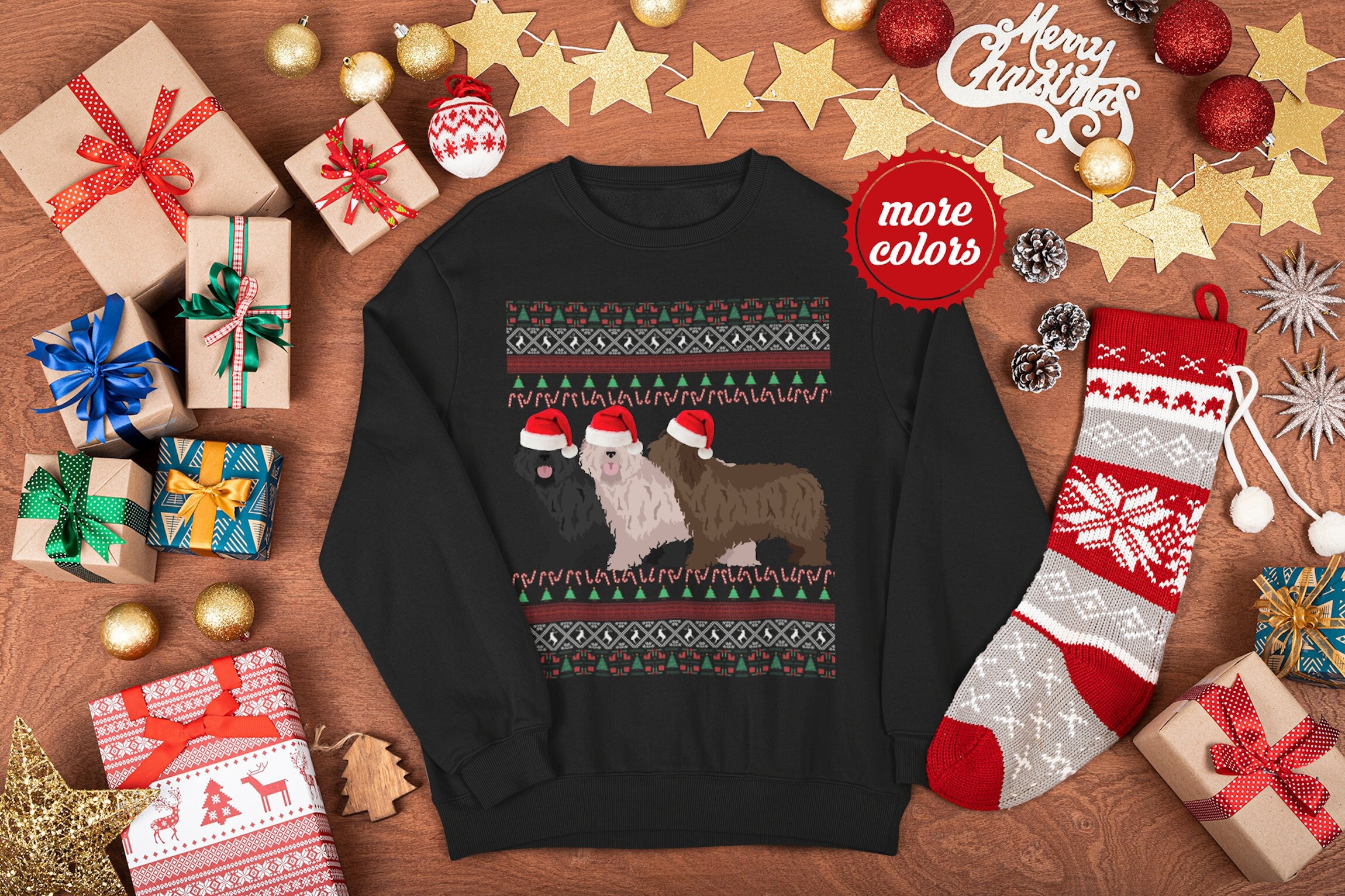 Bergamasco Sheepdog Christmas Sweater | Unisex Bergamasco Sweatshirt | Bergamasco Sheepdog Gift | Ugly Bergamasco Sheepdog Sweater Mom Dad