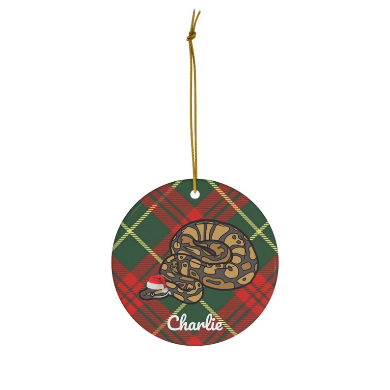 Ball Python Ornament | Ball Python Gift | Ball Snake Dad Present | Customized Ball Python Snake Christmas Tree Decoration | Ball Python Mom image 1