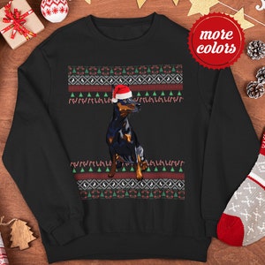 Miniature Pinscher Christmas Sweater | Unisex Miniature Pinscher Sweatshirt | Miniature Pinscher Gift | MinPin Mom Ugly Holiday | MinPin Dad