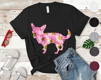 Chihuahua-Hemd | Chihuahua Mom Shirt | Chihuahua Geschenke | Chihuahua Flower Power TShirt | Chihuahua Mama T-Shirt | Chihuahua-Mutter Gänseblümchen