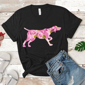 Pointer allemand à poil court | Chemise pour maman GSP | Cadeaux SPG | Tshirt à fleurs Gsp | T-shirt maman pointeur | Marguerites mères GSP | Cadeau pointeur