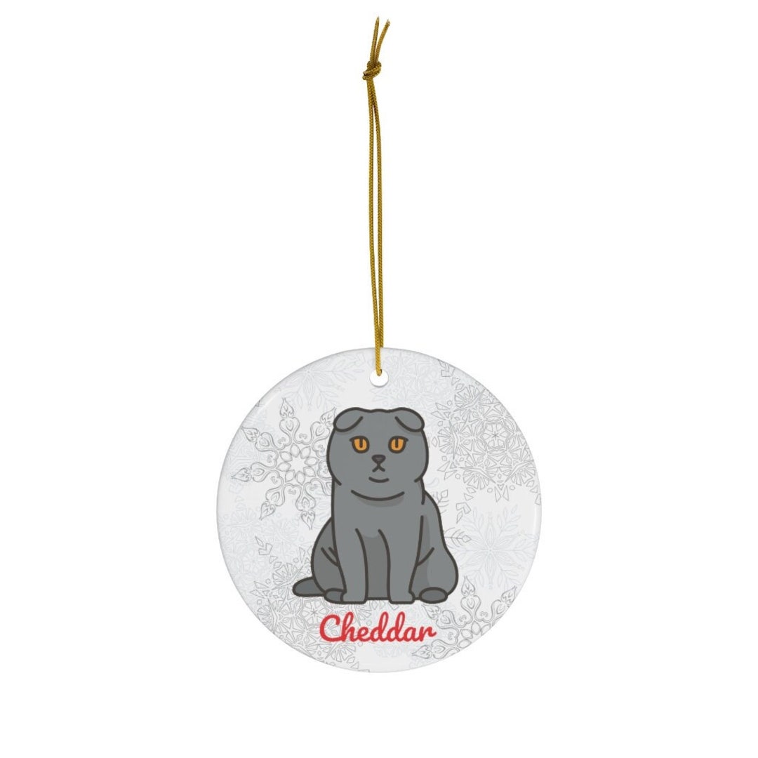 Scottish Fold Cat Ornament Scottish Fold Gifts Scottish Fold Christmas ...