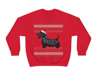 Sweatshirt Vintage "Scottish Terrier" Drôle Et Coquin - Cadeau De Noël Pour Amateurs De Chiens - Coupe Classique - 241 G - 5