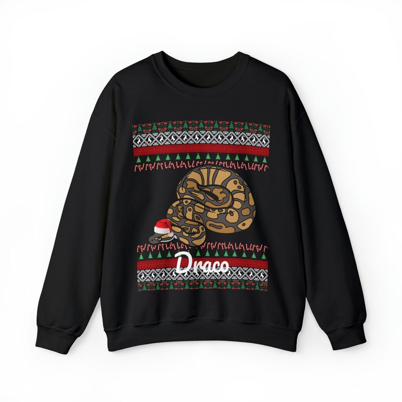 Ball Python Christmas Sweater | Ball Python Gift | Custom Ball Python Sweater | Snake Sweater | Snake Mom Dad | Ugly Ball Python Sweatshirt image 1
