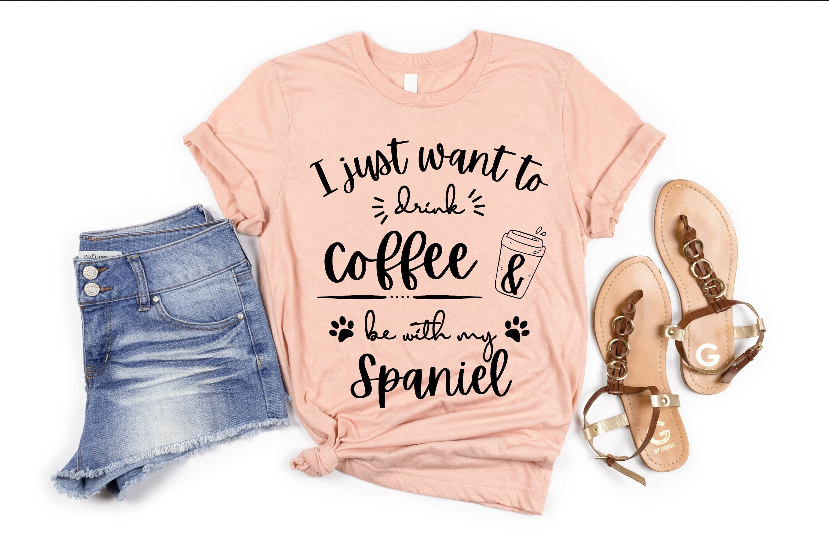 Spaniel Mom Coffee Lover | Cocker Spaniel Shirt for Women | English Springer Spaniel Gifts | Cocker Spaniel Mom Shirt | Springer Spaniel Mom