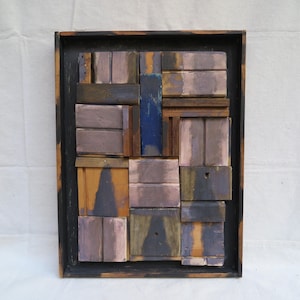 Wood Assemblage By Gregg Laananen / Original Construction From Found Woods / Hand Painted Wall Art Sculpture / Modern Art Collage / No. 151