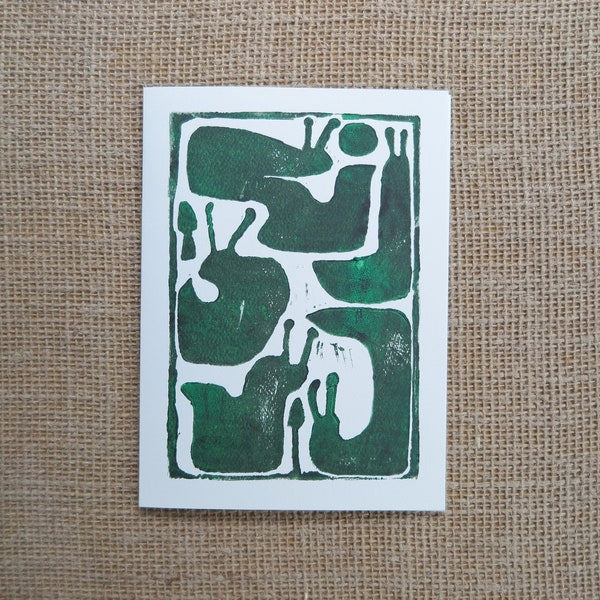 Lino Print Card Etsy