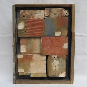 Wood Assemblage By Gregg Laananen / Original Construction From Found Woods / Hand Painted Wall Art Sculpture / Mixed Media / No. 118