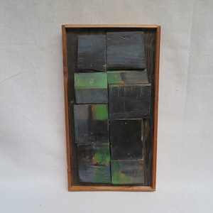 Wood Assemblage By Gregg Laananen / Original Construction From Found Woods / Hand Painted Wall Art Sculpture / No. 102 / 17 1/2&quot; Tall