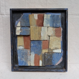 Wood Assemblage By Gregg Laananen / Original Construction From Found Woods / Hand Painted Wall Art Sculpture / Modern Art Collage / No. 82