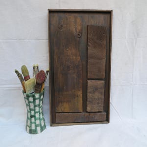 Wood Assemblage By Gregg Laananen / Original Construction From Found Woods / Hand Painted Wall Art Sculpture / Found Wood / No. 108