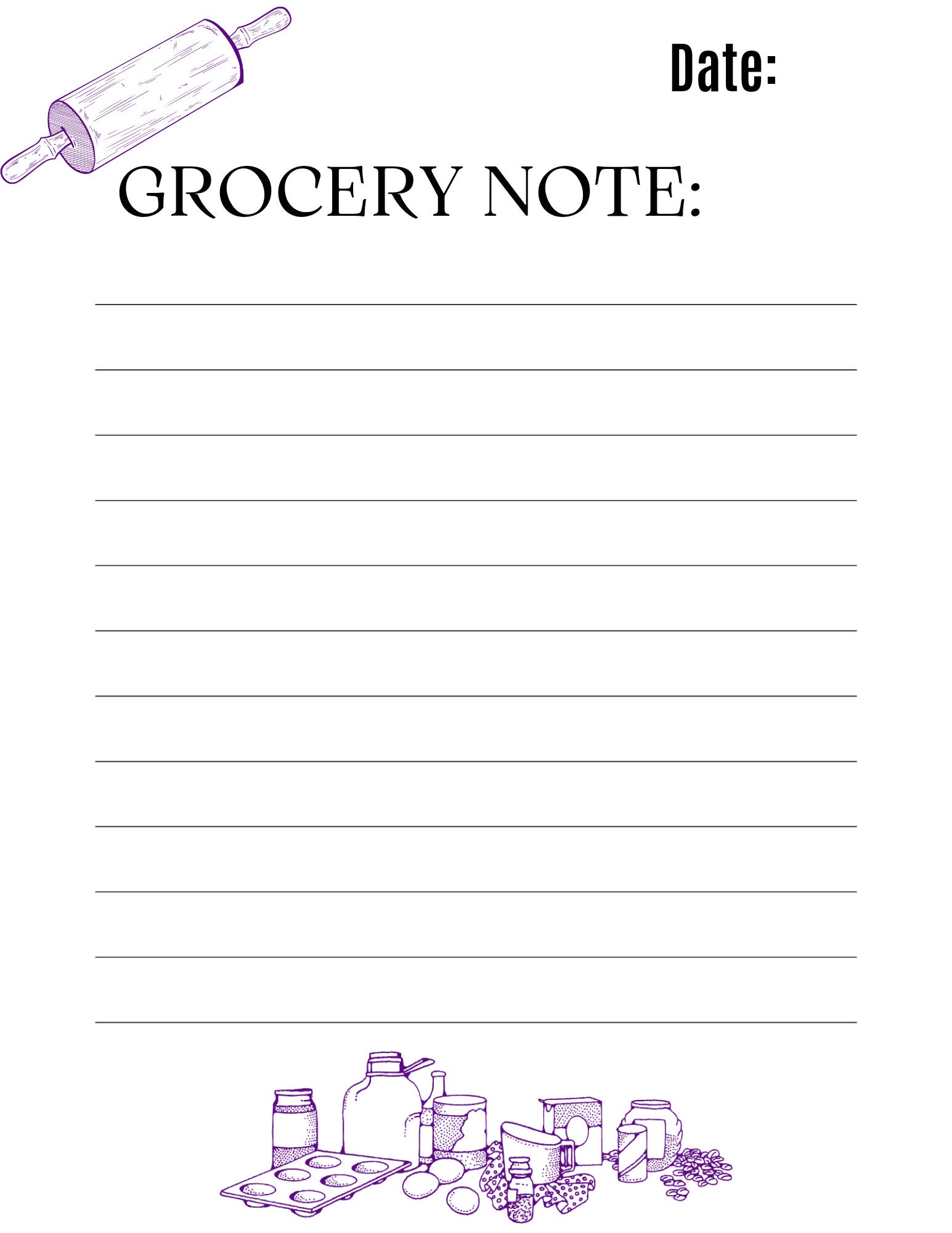 Printable Grocery List - Etsy