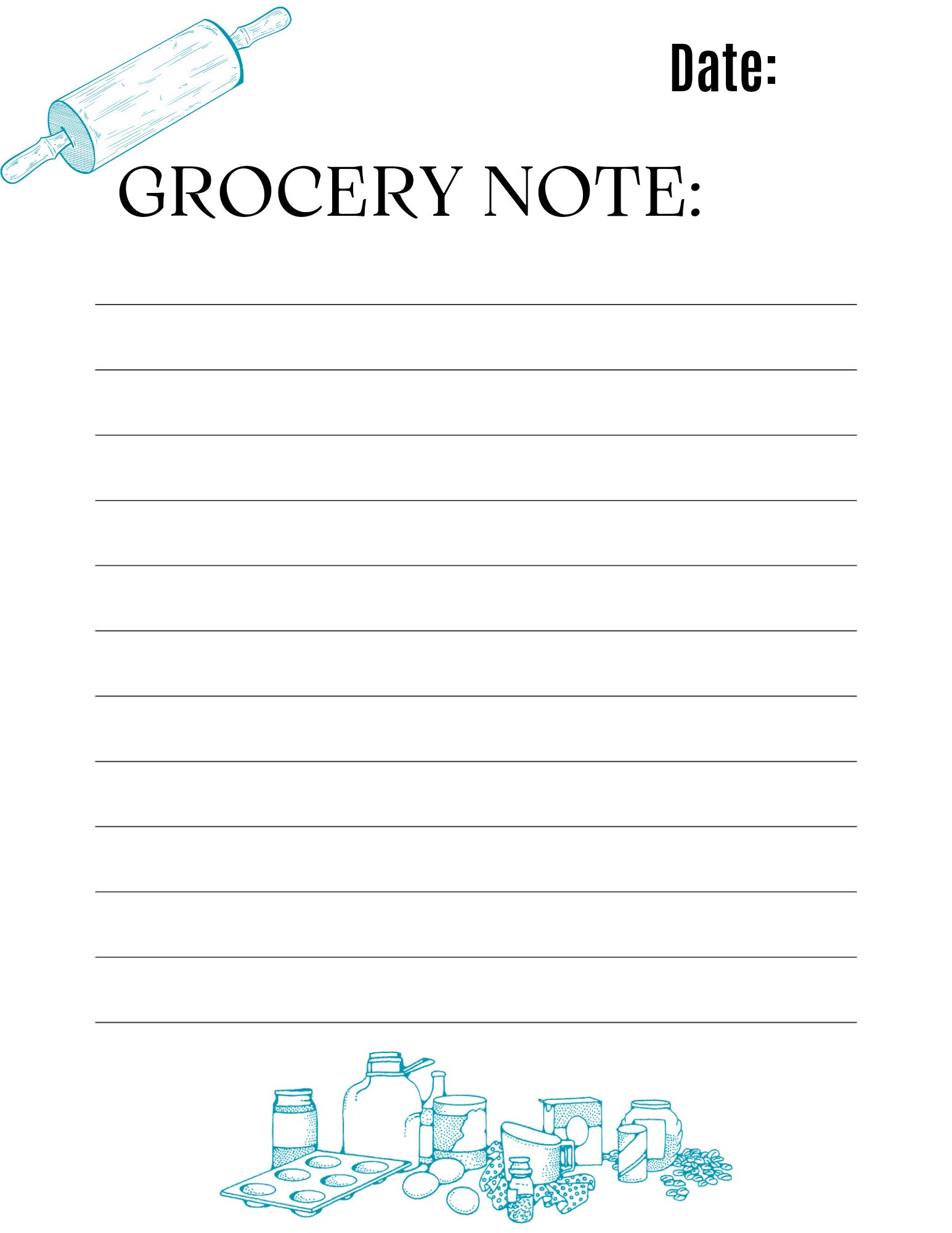 Printable Grocery List - Etsy