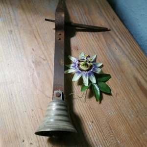 Old French doorbell, antique bronze and metal bedroom bell, handcrafted, vintage French bell countryhouse