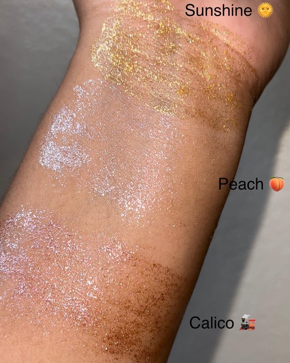 Peach Gold/ Silver Glitter Highlighter Flakes