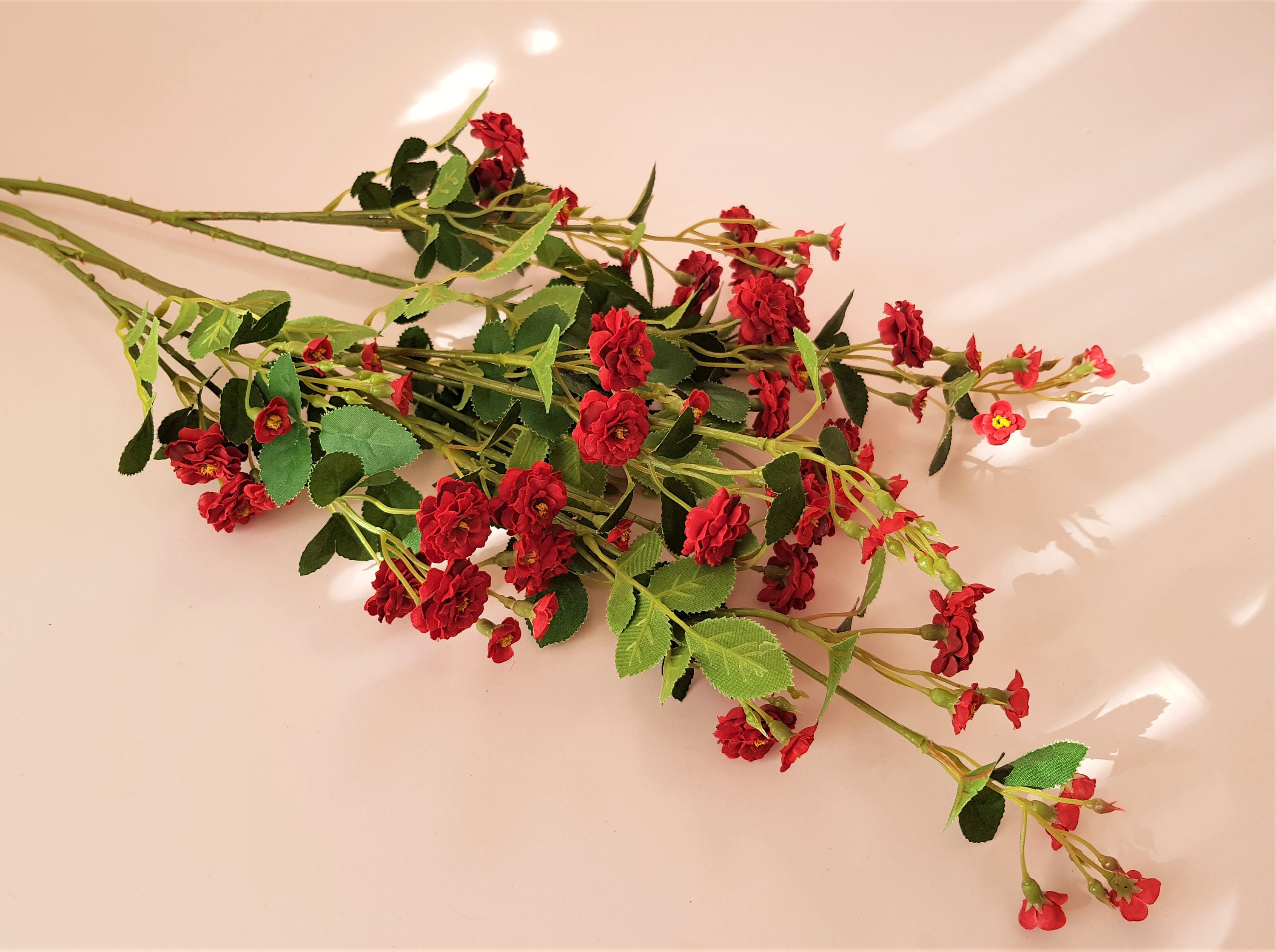 Langer Stiel WILD ROSE künstliche Blumen rote Rosen Etsy