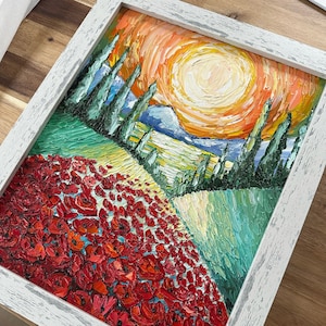 Pintura al óleo original “El sol de Toscana”