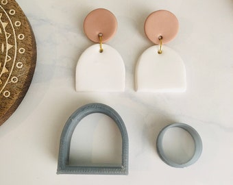 Arch Dome Clay Cutters: Geometric Polymer Clay Earring Set