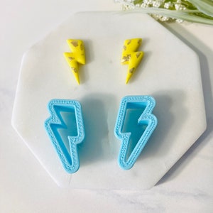 Lightning Bolt Shape, Lightning Pendant, Mirror Set, Clay Cutter, Clay Mold, Polymer Clay Cutter, Clay Cutter, 3D Polymer Clay Cutter Set