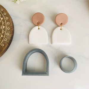 Arch Dome Clay Cutters: Geometric Polymer Clay Earring Set