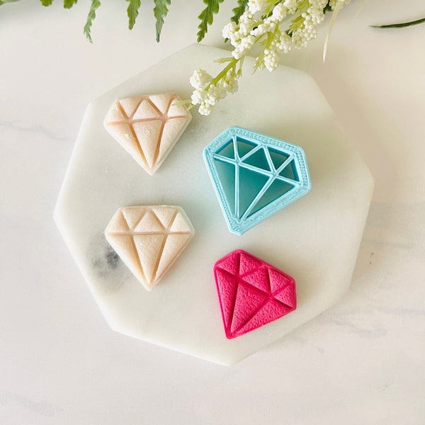 Diamond Shape Polymer Clay Cutter, Diamond Cutter, Cushion Cut, Cookie Cutter, Fondant Cutter, 3D Polymer Clay Cutter Set