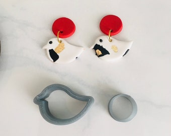 Bird Shape Clay Cutter: Minimalist Polymer Clay Earring Set
