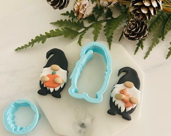 Halloween Gnome Clay Cutter Set: Fall Cookie Mold, Polymer Clay