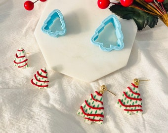 Christmas Tree, Wide Tree, Small and Large set, Holiday Tress, Clay Mold Set, Stud Clay Cutter, Christmas, Clay Mold, Polymer Clay Cutter