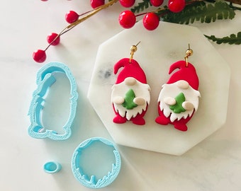 Clay Cutter Set, Christmas Gnome, Gnome Cutter, Holiday, Clay Mold Set, Christmas, Cookie Cutter, Polymer Clay Cutter Set