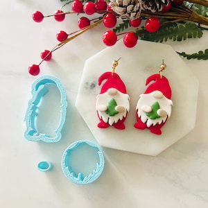 Christmas Gnome Clay Cutter Set: Holiday Earring Mold