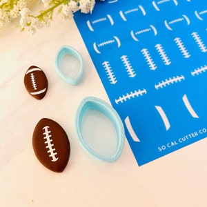 Football Shape Clay Cutter, Football Stud, Pointed Ellipse, Cookie Cutter, Sports Shape, Minimalist, 3D Polymer Clay Cutter Set