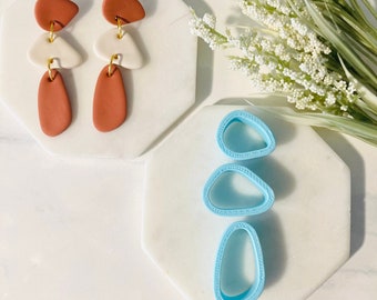 Abstract Stone Shape Clay Cutter Set: Boho Earring Mold