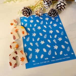 Fall Leaves Clay Silk Screen Stencil: Polymer Clay Art (5x4 in)