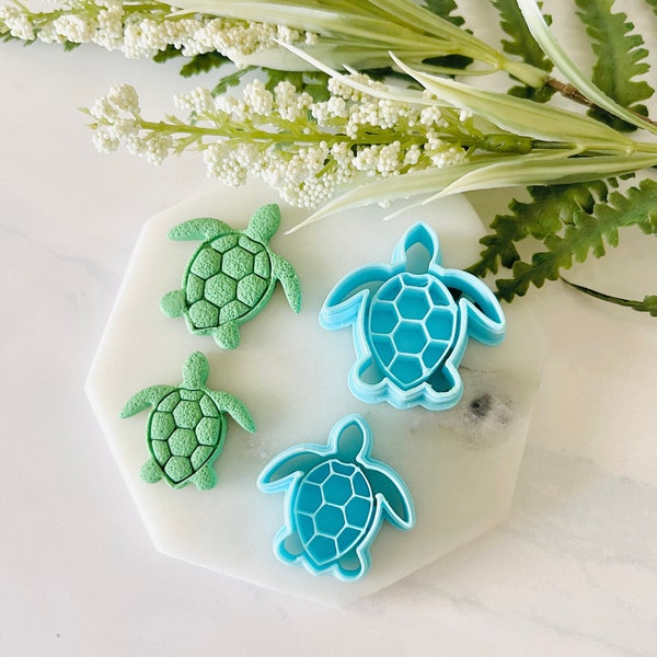Sea Turtle Clay Cutter, Turtle Shape Pendant, Cookie Cutter, Animal Shape, Under the Sea Clay Cutter, 3D Polymer Clay Cutter Set